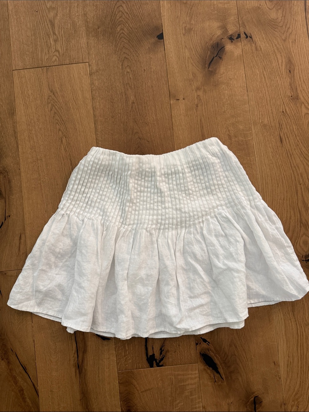 Bella Dahl White Pintuck Ruffle Mini Skirt - Picture 4 of 5